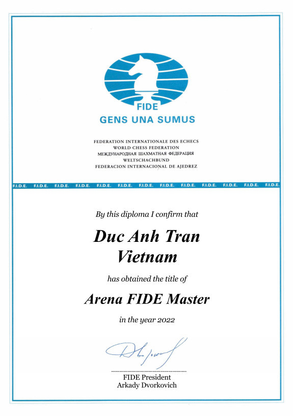 Trần Đức Anh Arena FIDE Master